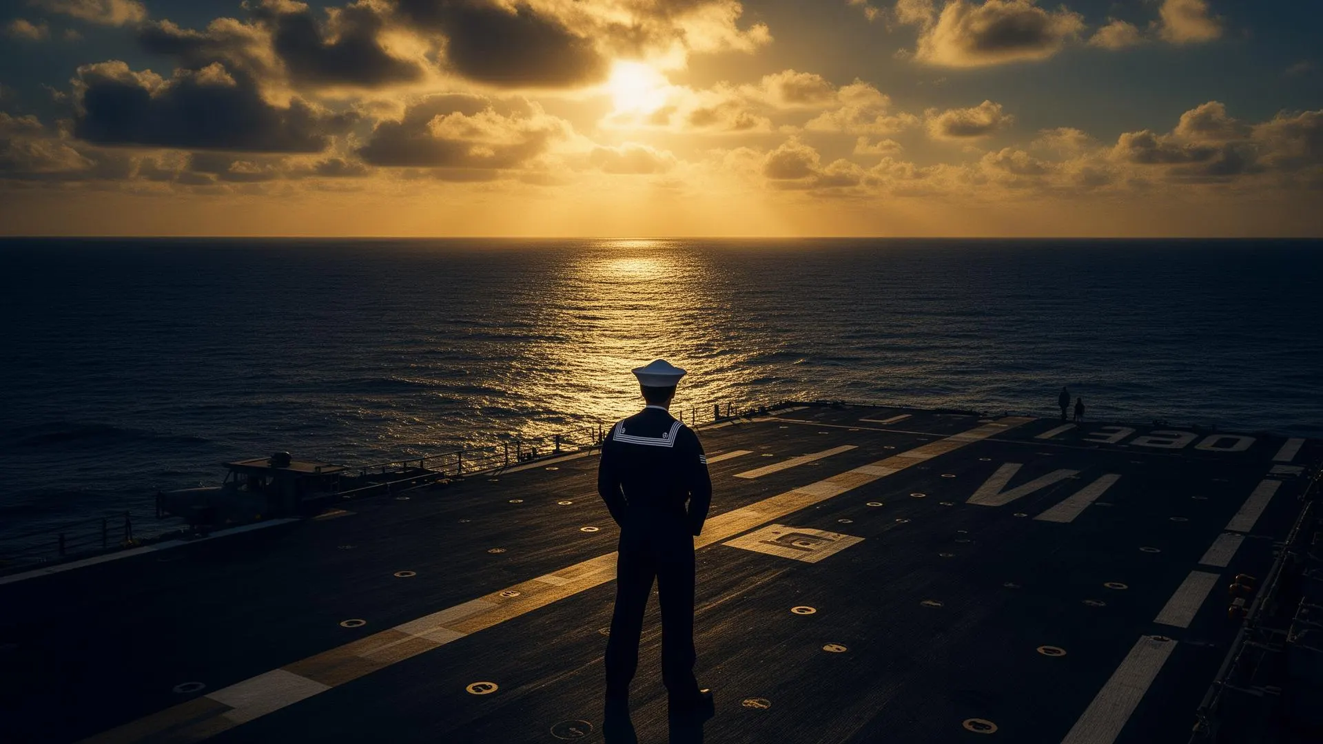Aircraft carrier at sea